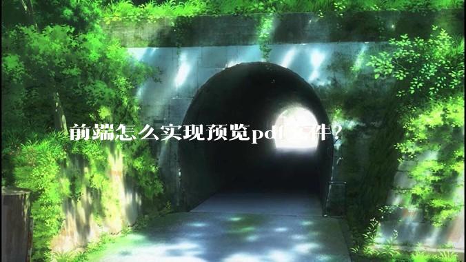 前端怎么实现预览pdf文件？