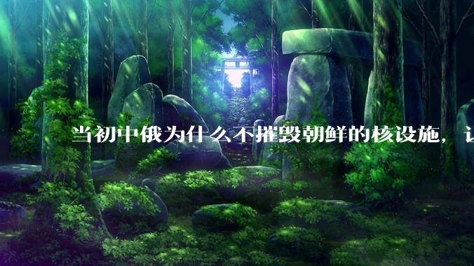 当初中俄为什么不摧毁朝鲜的核设施，让朝鲜拥有了自己的核武器？
