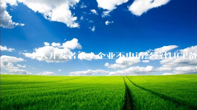 个人开发者或小企业不申请经营性ICP备案，怎样开发APP盈利?